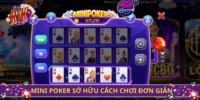 Mini Poker cập nhật cách chơi đơn giản