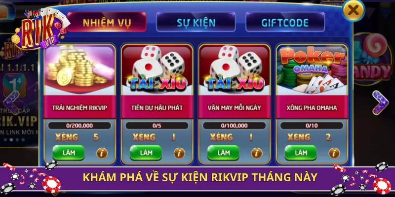 Khám phá về sự kiện Rikvip tháng này